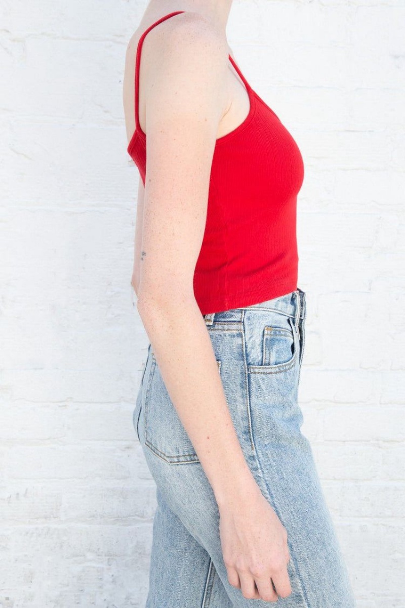 Debardeur Brandy Melville Lorene Cropped Rouge | XYK-32859180